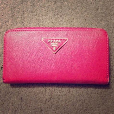 prada milano wallet pink